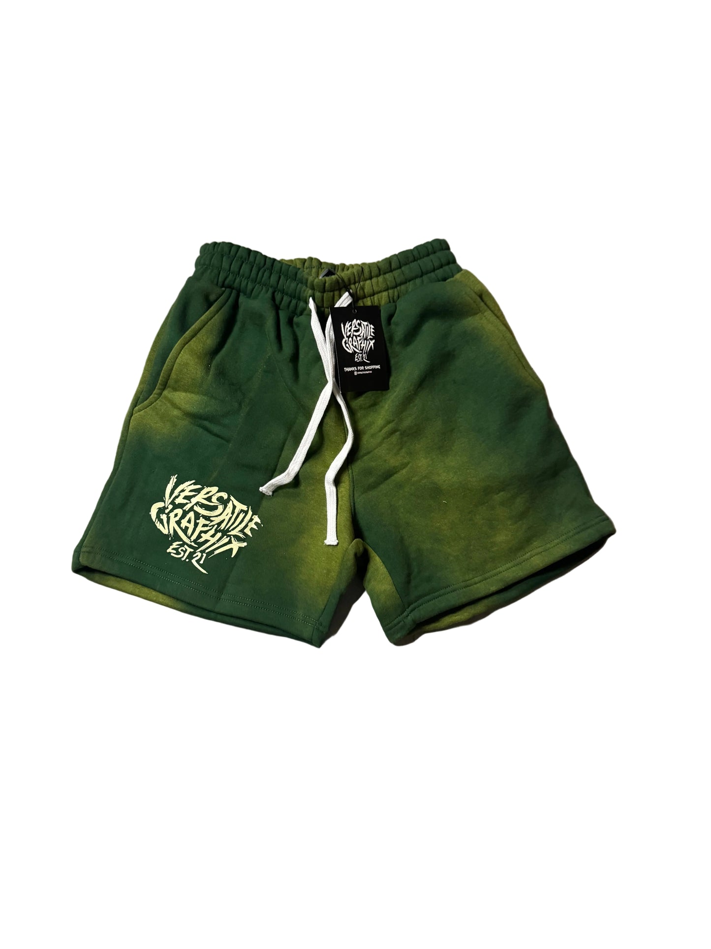Green Acid Wash Shorts