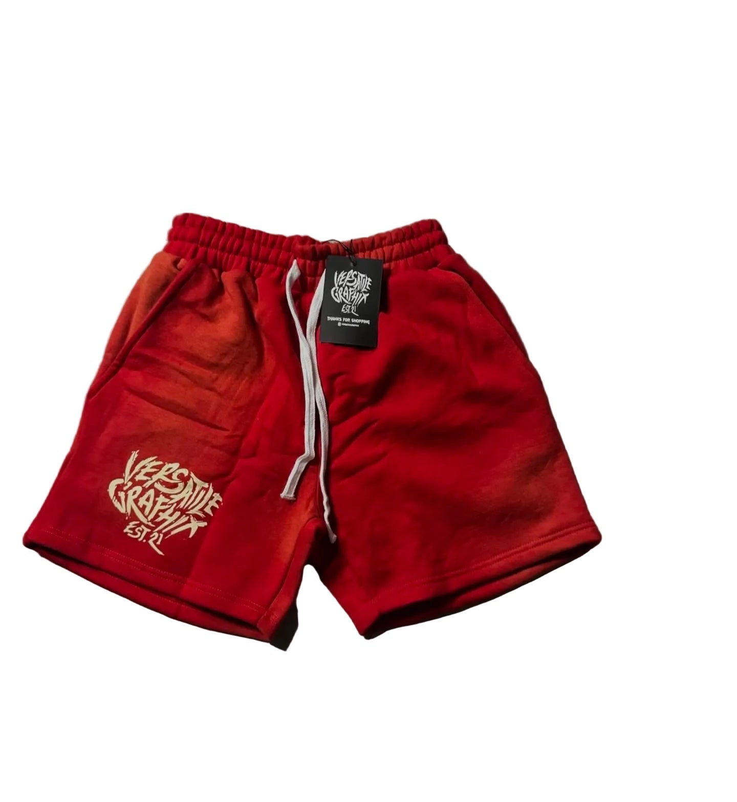 Red Acid Wash Shorts