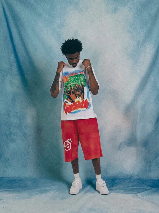 Red Cutoff Sweats